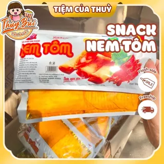 5 Gói Snack Nem Tôm Ba Anh Em Food, Snack Que Cay cổng trường, đồ ăn vặt tuổi thơ