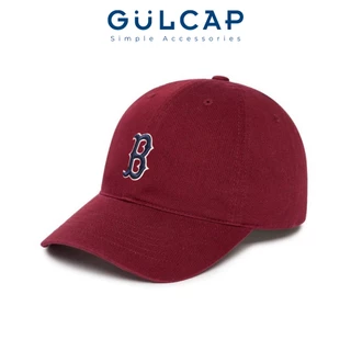 Mũ lưỡi trai MLB nón kết Boston màu đỏ cho nam nữ logo đen nhỏ chất cotton hàng xuất dư cao cấp đủ tag mác - GULcap
