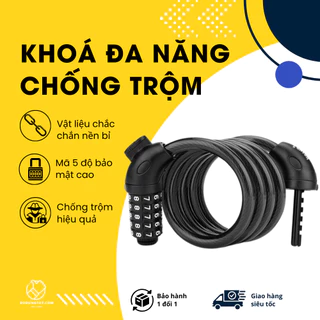 Khóa xe đạp TONYONT khóa cao cấp kết hợp 5 chữ số lõi thép cao cấp, khóa vành xe đạp A6