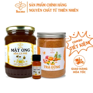 Combo Mật ong hoa cà phê 1kg +Trà gừng 500g - Nguyên chất Beemo