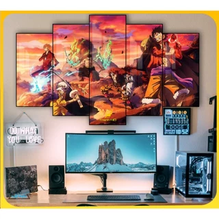 Tranh One piece  DÁN TƯỜNG, tranh DECAL anime. Tranh ghép 5 tấm decor phòng siêu đẹp bền chỉ 1 kích chuột.