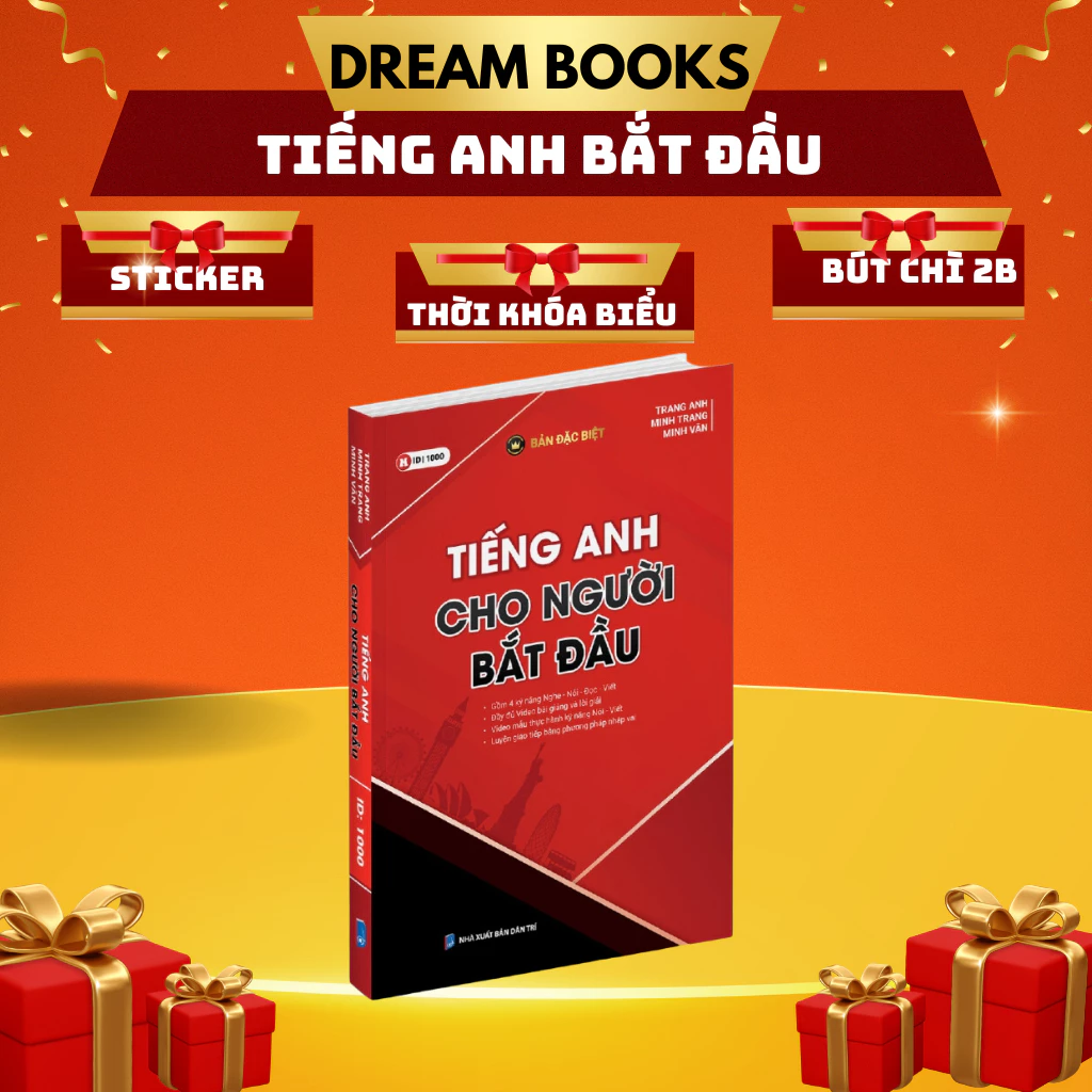 Sách- Tự Học Tiếng Anh Cho Người Mới Bắt Đầu Bao Gồm 4 Kỹ Năng Nghe Nói Đọc Viết- Biết giao tiếp ngay sau khi học