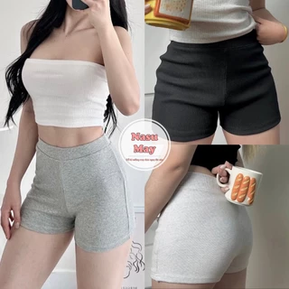 [Mã FADEP2806 giảm đến 30k đơn từ 99k] Quần Short Đùi Cạp Cao Chất Tăm Dáng Ôm Body Tôn Dáng