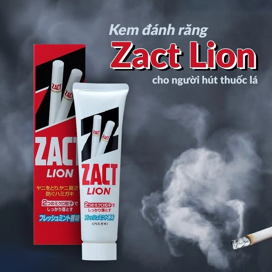 Kem đánh răng cho người hút thuôc ZACT LION đỏ Nhật Bản 150g