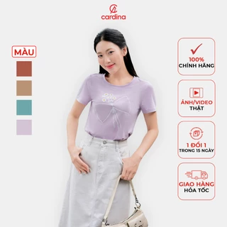 Áo thun nữ CARDINA chất liệu cotton cao cấp kiểu dáng basic hình in độc đáo thoáng mát trẻ trung 4ATC07