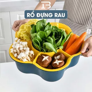 Rổ Đựng Rau Thông Minh Xoay Tròn 360 Độ, Rổ Nhựa Đựng Rau Ăn Lẩu Mới Nhất BX68