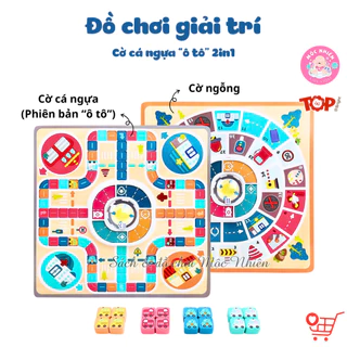 Đồ chơi Cờ cá ngựa phiên bản ô tô bằng gỗ chính hãng TOPBRIGHT - Family Games Motown Flying Chess (cho bé từ 3+)