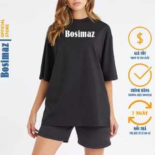 Áo thun Unisex Bosimaz TS112 cổ tròn tay lỡ phom rộng in logo, thun POLY, vải đẹp dày, thoáng mát.