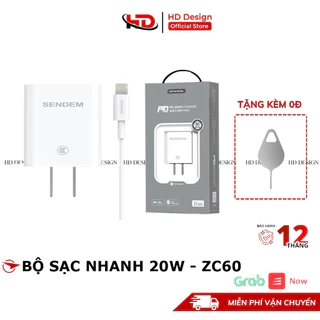 Bộ Củ Cáp Sạc Nhanh 20W ZC60 - Sạc Nhanh - An Toàn - Không Nóng Máy - HD DESIGN