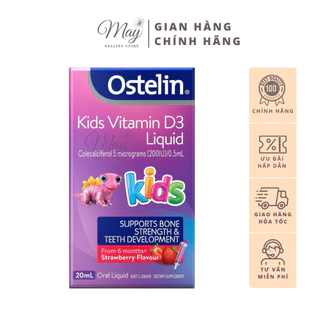 Vitamin D3 Dạng Nhỏ Giọt Ostelin Kids Vitamin D D3 Canxi Liquid Chắc Xương Khỏe Cơ Cho Bé Từ 6 Tháng (20ml/Lọ)