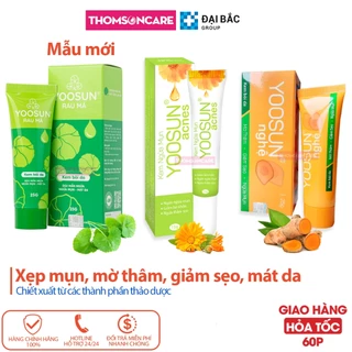 Combo Kem Bôi Da Yoosun Nghệ 25g, Rau má 25g, Acnes 15g - Ngăn Ngừa Mụn, Giảm Thâm, Mát Da Từ Thảo Dược - Thomsoncare