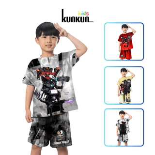 Quần áo bé trai thun lạnh in 3D hình Skibidi Kunkun Kid TP1145-1149-1153-1154 -Đồ bộ trẻ em size đại từ 10-60kg