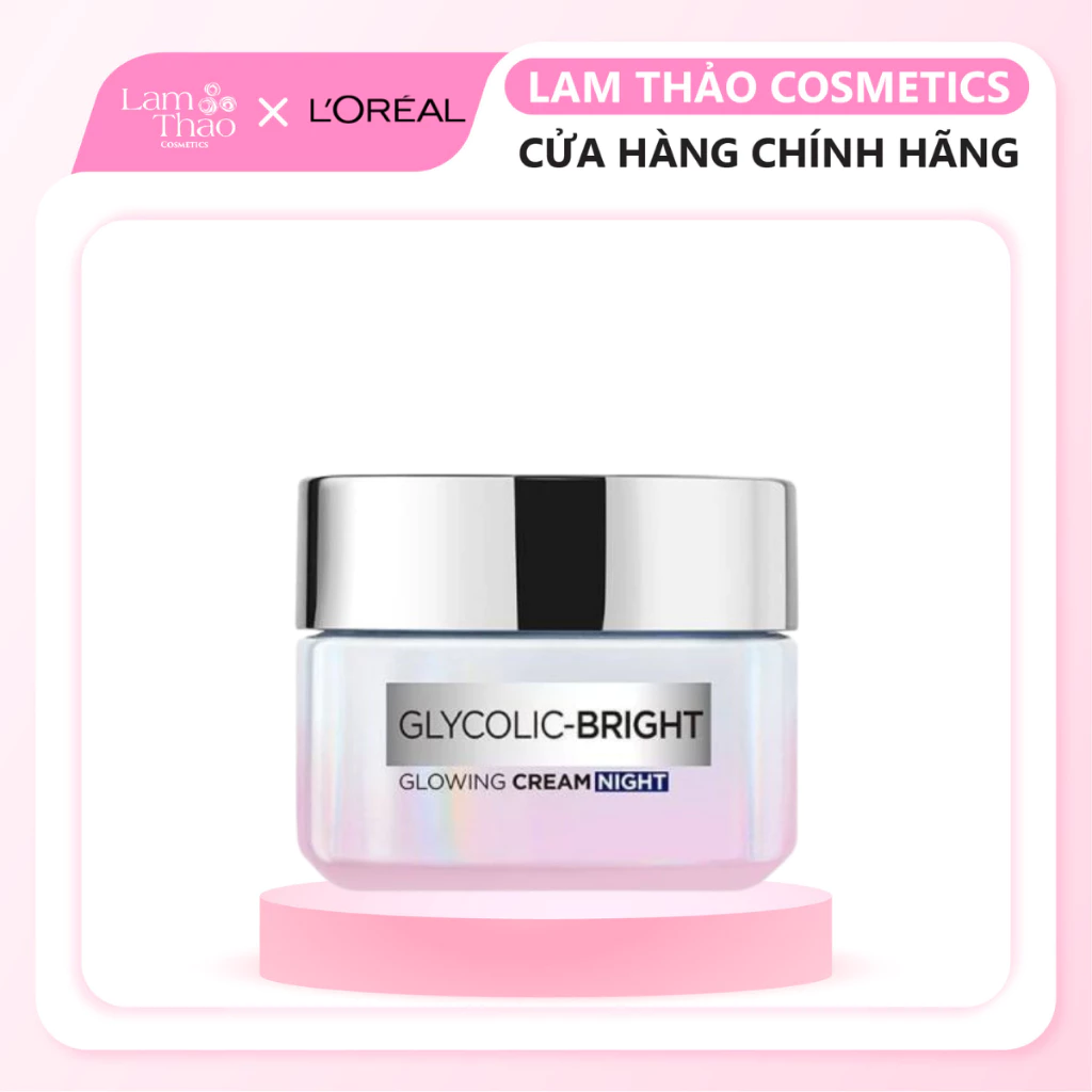 Kem Dưỡng Sáng Da Ban Đêm L'oreal Paris Glycolic-Bright Glowing Cream Night