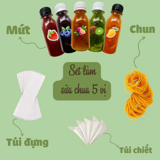 Set nguyên liệu làm sữa chua túi hoa quả set đầy đủ dễ làm tại nhà an toàn BẾP VUI TƯƠI