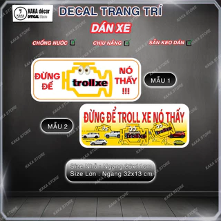 Tem Dán Troll Xe, Decal Dán Xe Ô Tô, Xe Tải, Xe Máy... Chống Nước - Logo Troll Xe Mang Đến Sự Kết Nối, Giải Trí, Vui Vẻ.