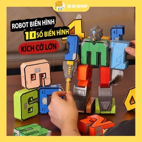 [ CỠ ĐẠI] Bộ Số Biến Hình 10 số - Đồ Chơi Lắp Ráp Robot Biến Hình Cho Trẻ