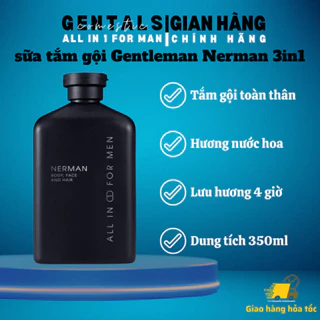 Sữa tắm gội nam giới hương nước hoa cao cấp Nerman Gentleman 3 In 1 - Lưu hương 4 tiếng - PH 5.75