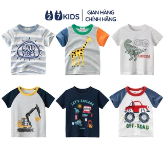 Áo thun bé trai ngắn tay 27Kids Tshirt cộc nam vải Cotton cho trẻ từ 2-10 tuổi BSTS6