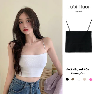 Áo 2 dây sợi bún thun gân , áo 2 dây nữ croptop dáng ôm cao cấp hươnhươnshop