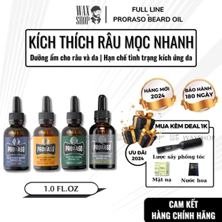 Tinh dầu dưỡng râu Proraso Beard Oil 30ml | Rinfrescante, Cypress & Vetyver, Azur Lime, Wood & Spice  - Waxshop