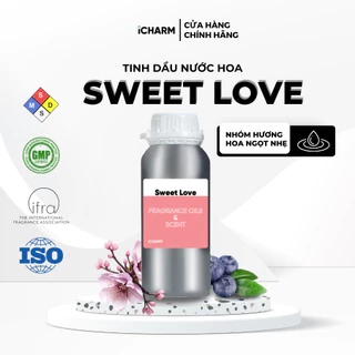 Tinh dầu nước hoa  Sweet Love 500ml, 1 Lít - Tinh dầu xông phòng iCHARM khử mùi hôi, tạo hương thơm