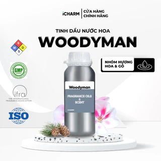 Tinh dầu nước hoa xông phòng Woodyman 500ml 1 lít - Tinh dầu thơm phòng iCHARM khử mùi hôi