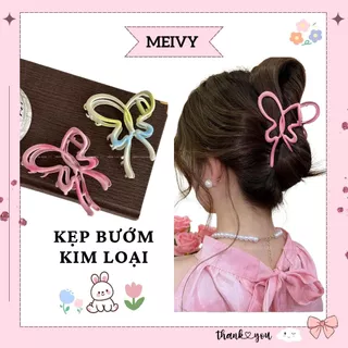 Kẹp bướm kim loại, kẹp tóc búi sau, kẹp cá mập MEIVY hot trend 2024