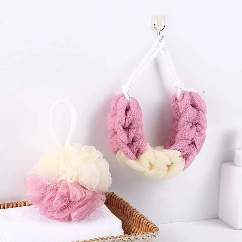 Bông Tắm Lưới Tạo Bọt Xuất Nhật ✌️ Thiết kế 2 màu bắt mắt, có dây treo để phơi khô sau khi sử dụng.