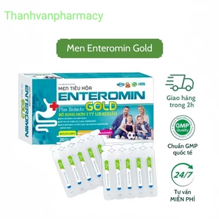 Men tiêu hóa Enteromin Gold giúp cân bằng hệ vi sinh đường ruột hộp 20 ống