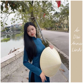 Áo dài trơn truyền thống 2 tà cổ cao _ ANNA