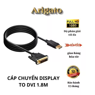 Dây Cáp chuyển DP to DVI 24 + 1 - Displayport ra DVI dài 1.8M cho máy chiếu, màn hình...