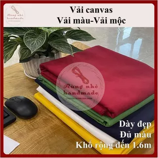 Vải canvas, vải màu, loại đẹp, chất cotton, rộng từ 100cm~160cm ( Khổ rộng kí hiệu là chữ K, VD: K160 là rộng 160cm )