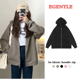 Áo khoác hoodie trơn nam nữ ulzzang unisex, áo hoodie zip dáng hàn quốc dễ phối đồ egentlehanoi