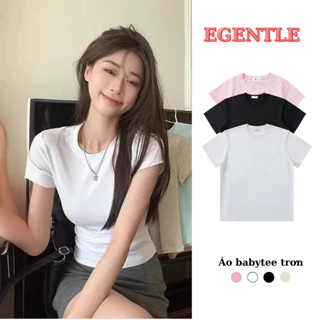 Áo thun babytee cổ tròn cộc tay, áo thun nữ tôn dáng basic dễ phối đồ egentlehanoi