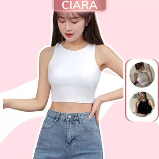 Áo ba lỗ nữ croptop CIARA, áo thun croptop nữ làm bằng cotton co giãn mềm mại thoáng mát K008