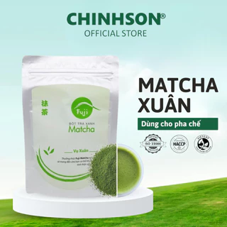 Bột Trà Xanh Organic Fuji Matcha Vụ Xuân Nguyên Chất Pha Chế Đồ Uống, Làm Bánh, Đắp Mặt - 100g