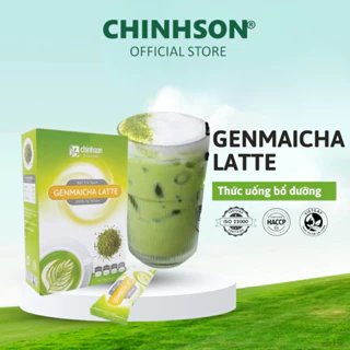 Trà Sữa Matcha Gạo Rang Chính Sơn Genmaicha Latte 100% tự nhiên [Hộp 180g - 18g x 10 stick]