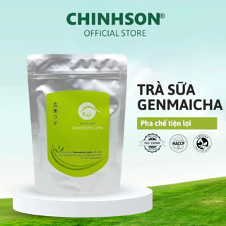 Bột trà Xanh Chính Sơn Fujicha Genmaicha Latte dùng pha chế đồ uống [Gói 500g/200gr]