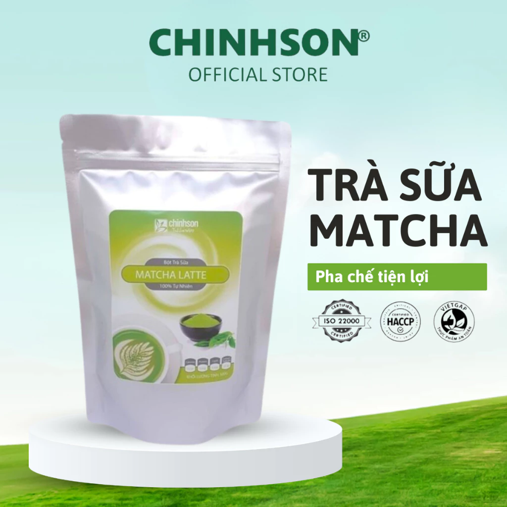 Bột Trà Xanh Sữa Chính Sơn Matcha Latte Hòa Tan Uống Liền 750g/500g/200g