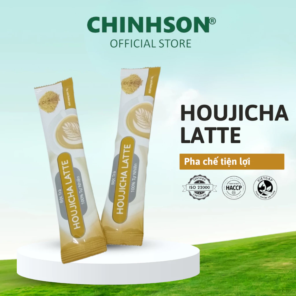 Bột Trà Chính Sơn Houjicha Latte Sấy Công nghệ Nhật 100% tự nhiên [18g x 2 Gói]