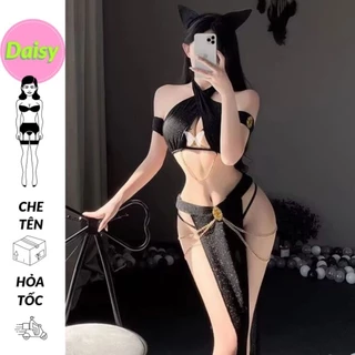 Cosplay nàng miêu nữ Ai cập cổ đại 2 cách mặc lấp lánh bling bling sexy - váy ngủ hóa trang thần mèo Beerus