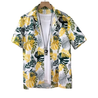 Áo sơ mi đi biển bộ đồ đôi hoa quả hoạ tiết nam nữ quan ao hawaii Kate Thai K9