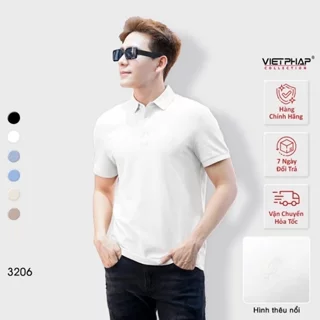 Áo Polo Nam VIỆT PHÁP Form Basic Chất liệu Cotton Pique co giãn thấm hút mồ hồi tốt 3206