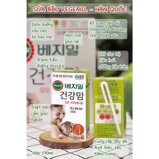 Thùng 16 hộp sữa hạt Vegemil Hàn Quốc dành cho mẹ bầu - 16 hộp x 190ml