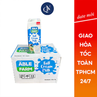 Thùng Sữa Tươi Nguyên Kem Able Farm độ béo 3,6%  Nguyên liêu pha chế Quang Nhung 1L