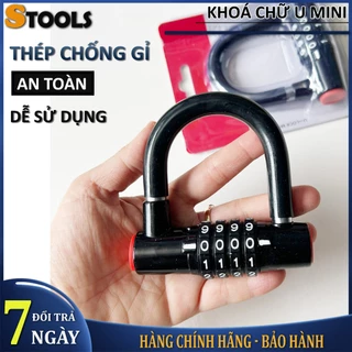 Khóa chữ U mini mật mã 4 số, chất liệu thép chống gỉ siêu bền cứng cáp, Ổ khoá mật mã an toàn bảo mật cao, tiện lợi