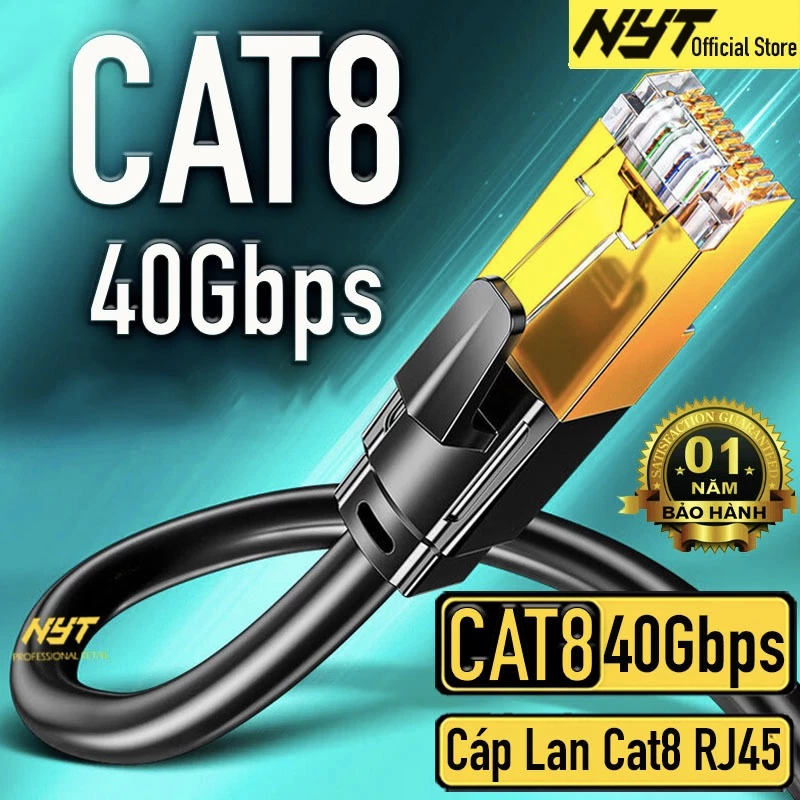 Cáp Mạng Lan CAT8 40Gpbs 2000Mhz Cao Cấp NYT N41 Bảo Hành 12 Tháng Đổi Mới