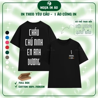 [NHẬN IN THEO YÊU CẦU] Áo Đôi Thun Oversize In Theo Yêu Cầu MẪU ÁO CHÁU CHÚ NINH EM ANH DƯƠNG NINH DUONG STORY nguainao