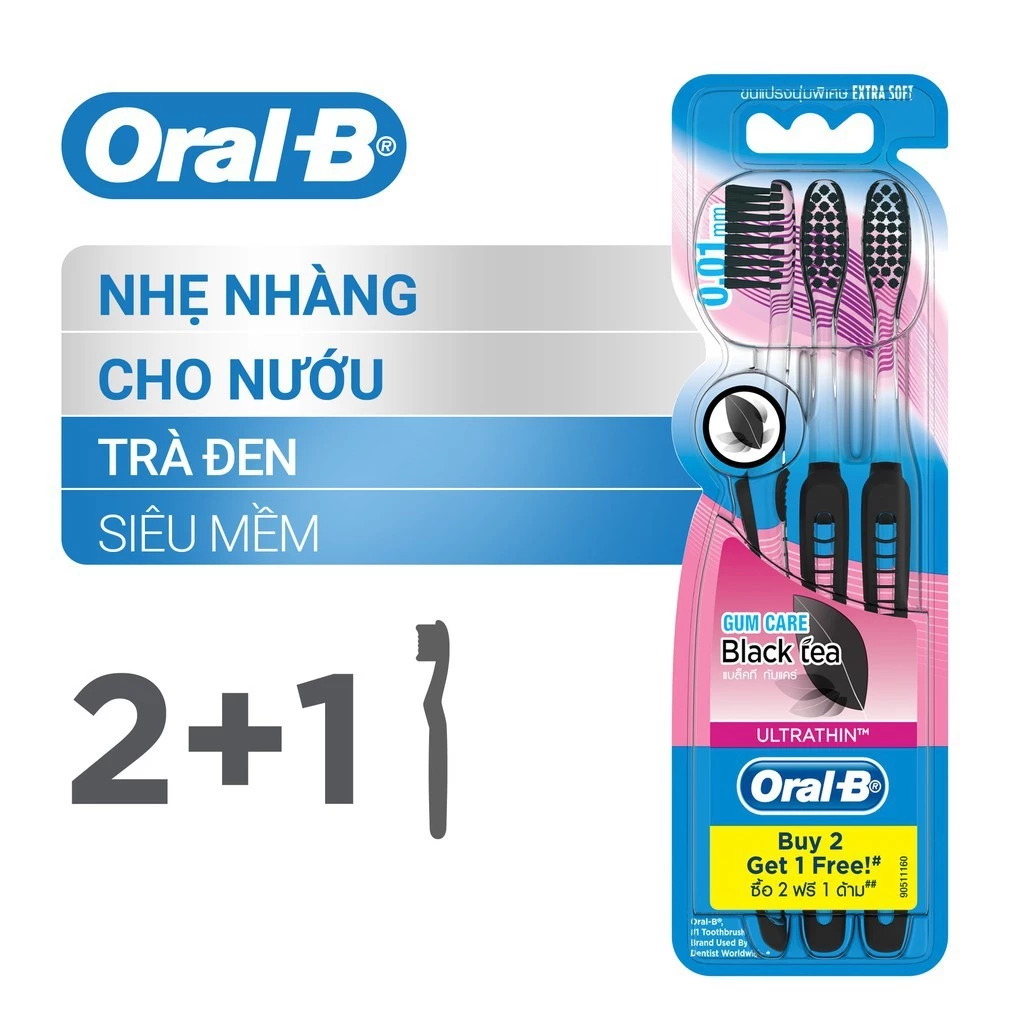 Bàn chải đánh răng Oral-BTinh Chất Trà Đen Gum Care Black Tea Ultrathin