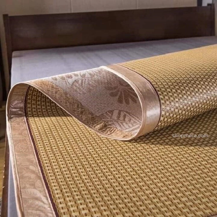 Chiếu Điều Hoà Sợi Mây Lót Lụa Cao Cấp Chiếu Có Chun Cài Góc Cao cấp Hàng Loại 1
